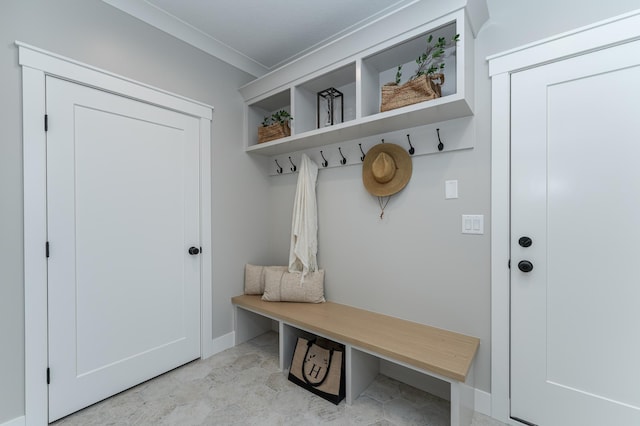 mudroom with baseboards