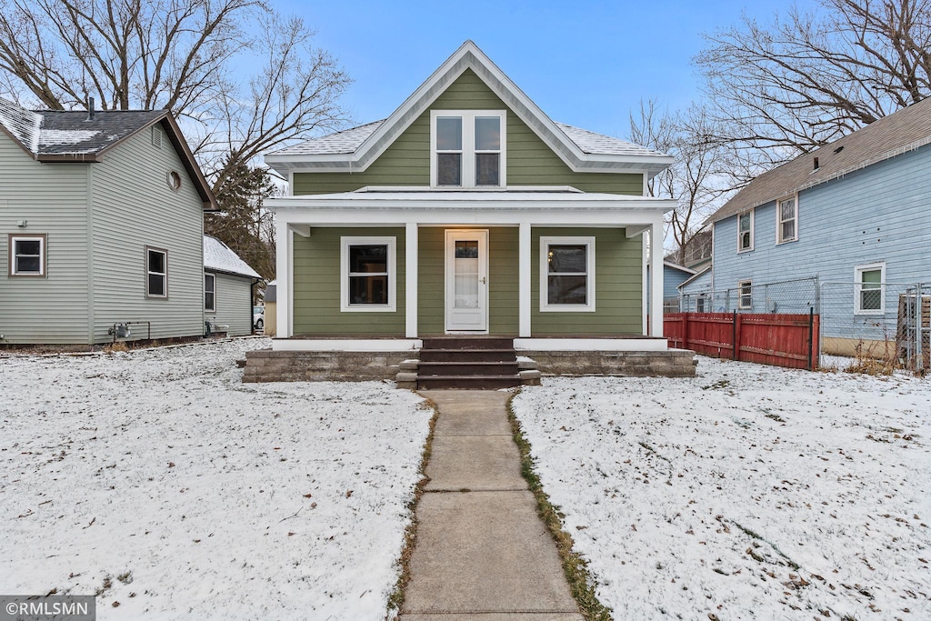 bungalow-style house with covered porch