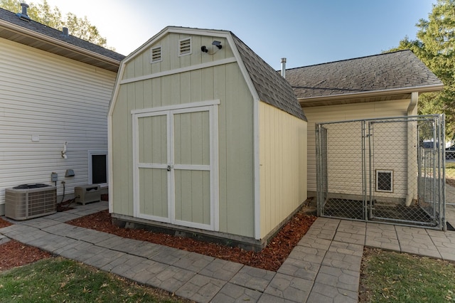 view of shed featuring cooling unit