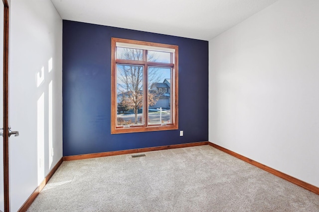 carpeted empty room featuring a wealth of natural light