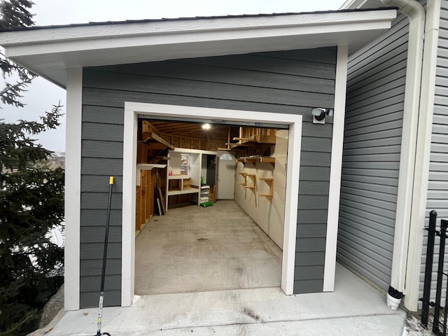 view of garage