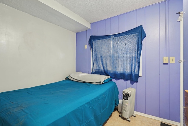 bedroom with a textured ceiling