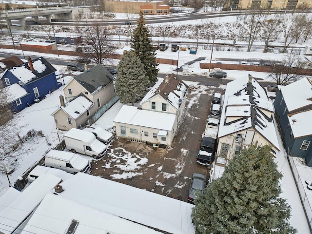 view of snowy aerial view