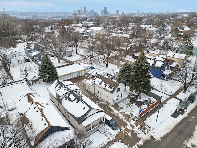 view of snowy aerial view