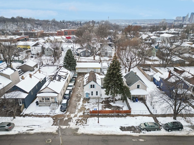 view of snowy aerial view