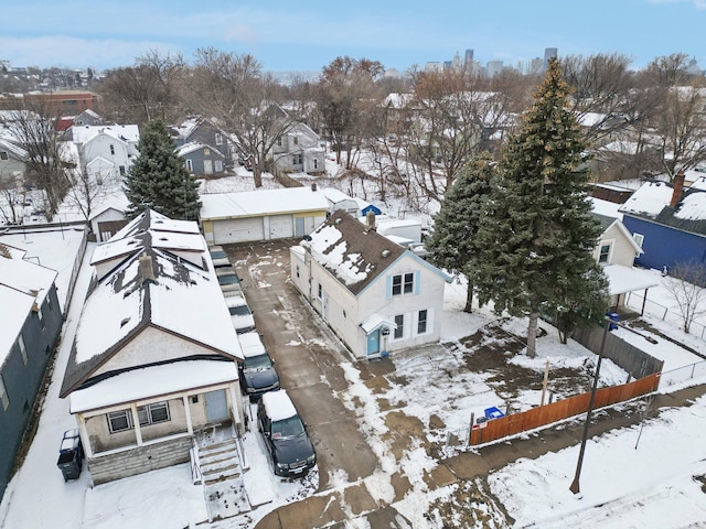 view of snowy aerial view