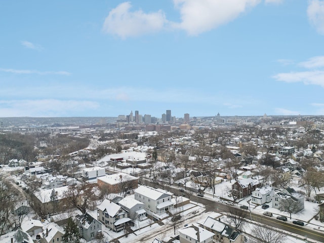 view of snowy aerial view