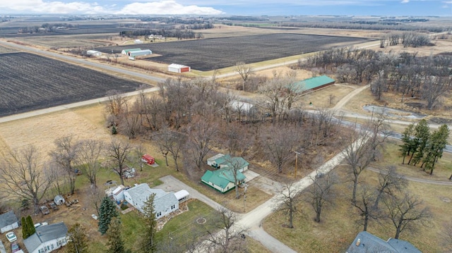 drone / aerial view with a rural view