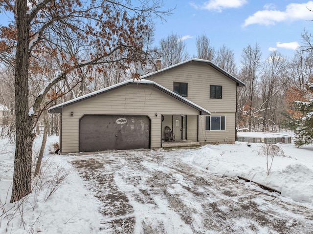 view of front facade with a garage