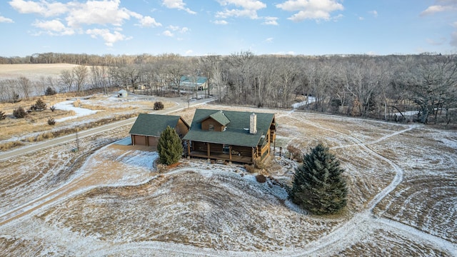 birds eye view of property with a rural view