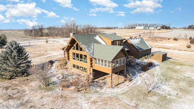 bird's eye view featuring a rural view