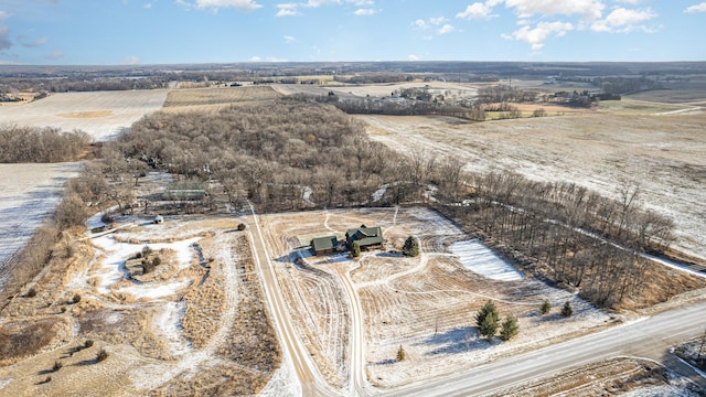 drone / aerial view featuring a rural view