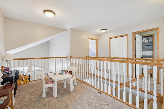 recreation room featuring carpet floors