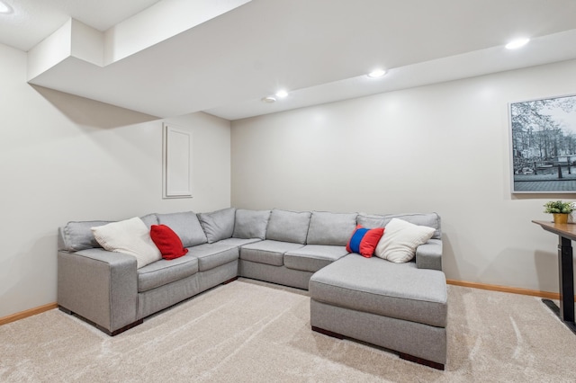 living room featuring carpet flooring