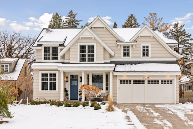 view of front of house with a garage