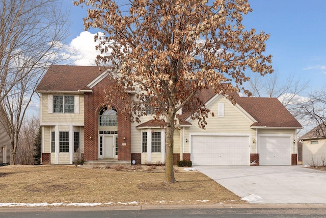 view of front of house with a garage