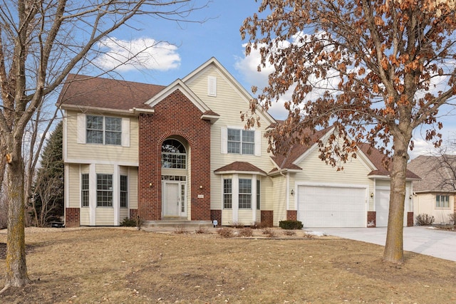 front of property with a garage