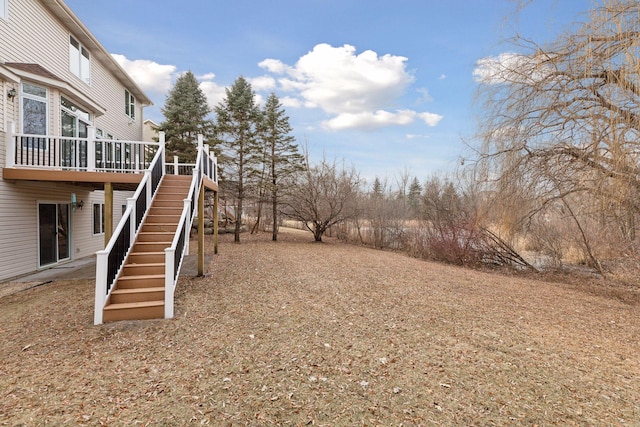 view of yard featuring a deck