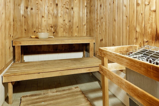 view of sauna