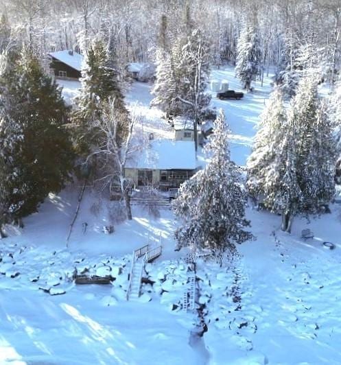 view of snowy aerial view