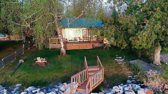 6502 Birch Beach Dr NW, Williams, MN 56686 - view of yard with a deck