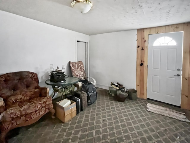 living area featuring carpet floors