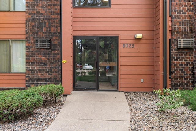 doorway to property featuring french doors