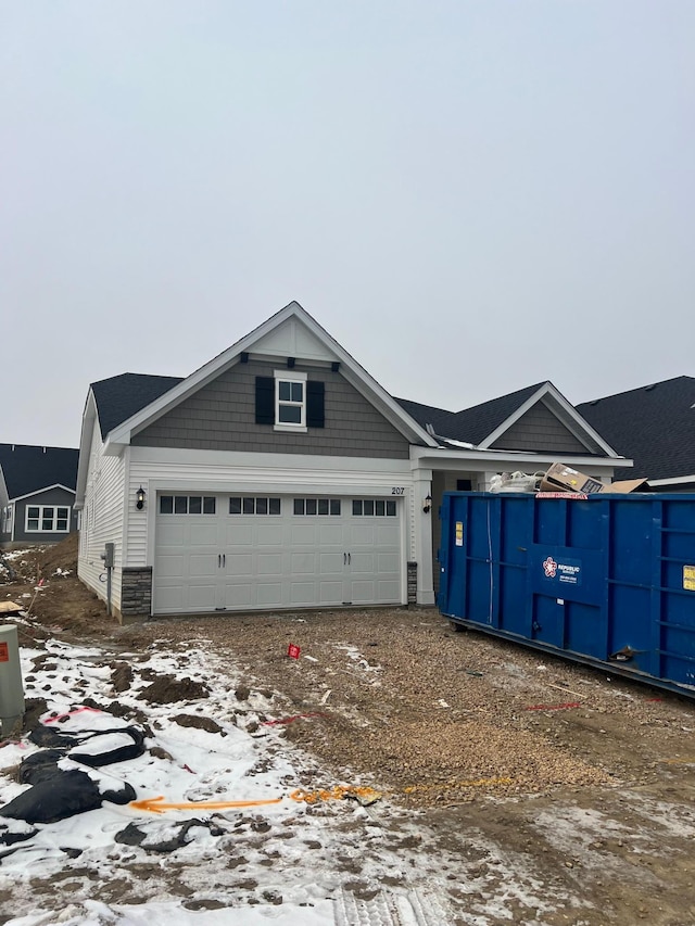 view of front of house with a garage