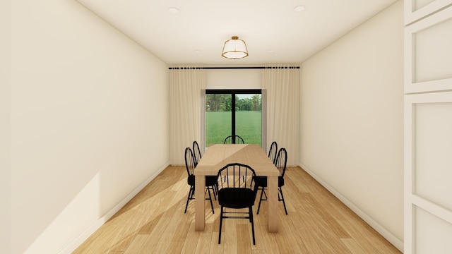 dining area featuring light hardwood / wood-style flooring