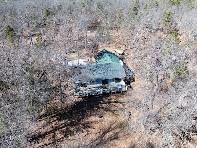 aerial view featuring a view of trees