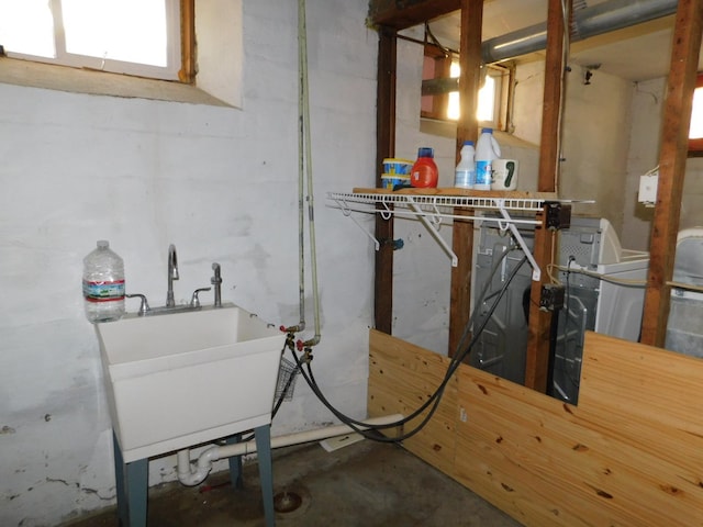 interior space featuring sink