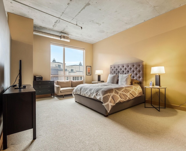 bedroom featuring carpet