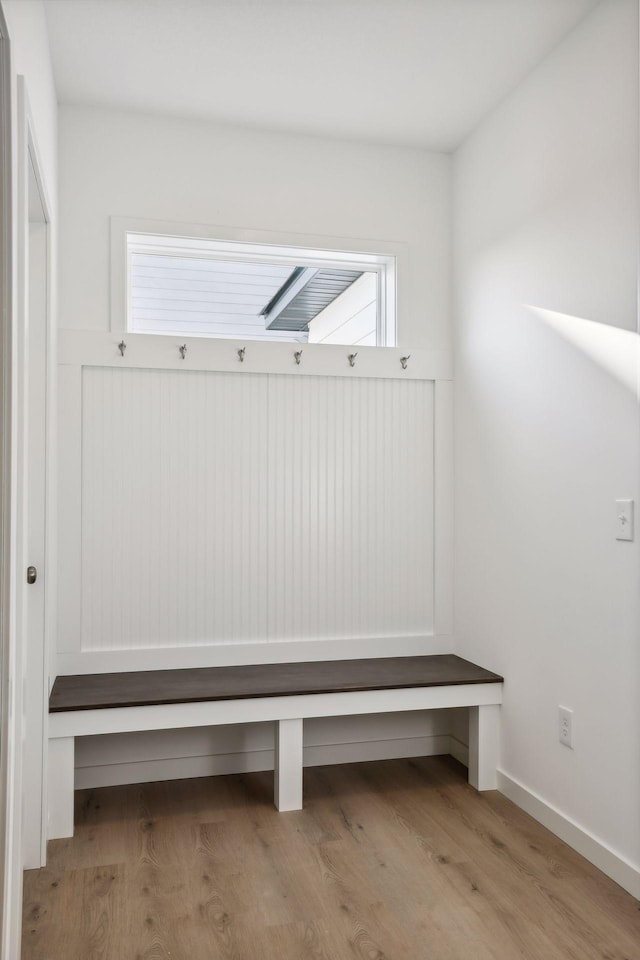 mudroom featuring light hardwood / wood-style floors