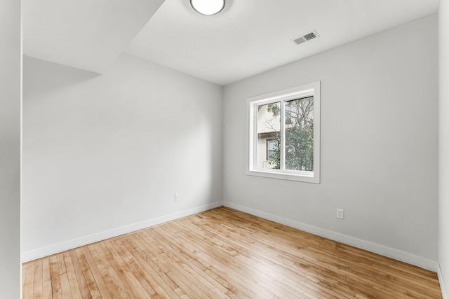 empty room featuring light wood-type flooring