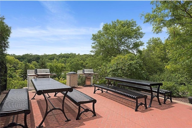 view of patio featuring area for grilling