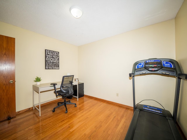 office space featuring hardwood / wood-style floors