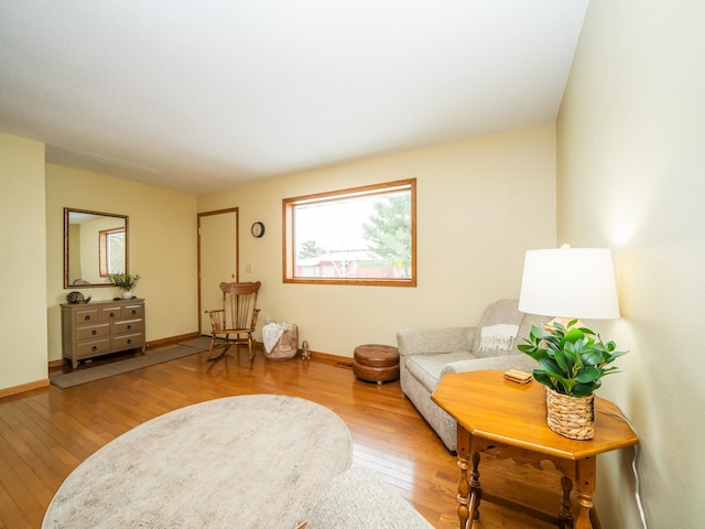 sitting room featuring hardwood / wood-style flooring