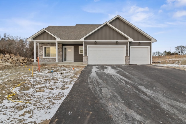 view of front of house with a garage