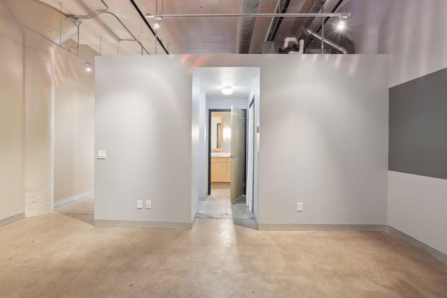 basement with baseboards