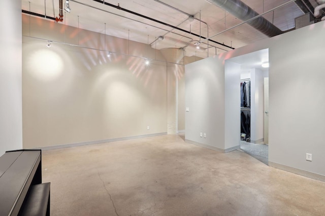 basement with baseboards