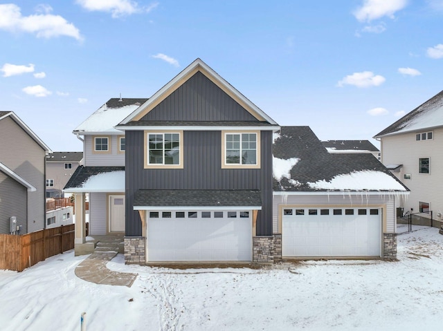 view of front facade with a garage