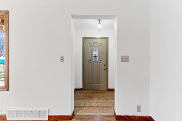 interior space with light hardwood / wood-style floors