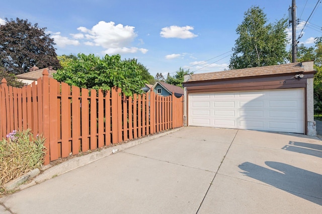 view of garage