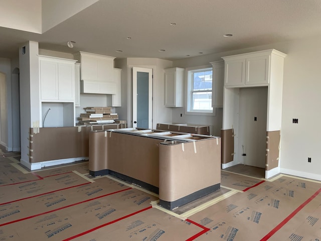 kitchen with white cabinetry