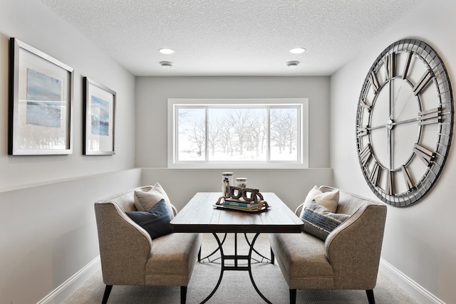 interior space featuring a textured ceiling