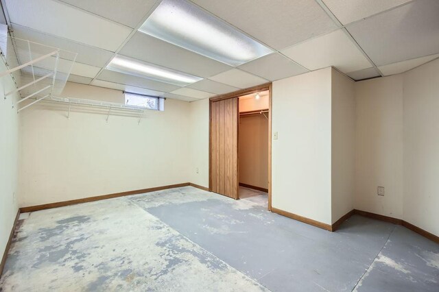 interior space featuring a paneled ceiling