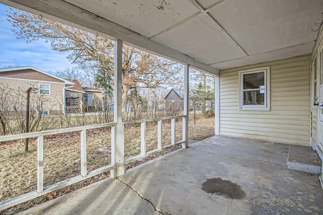 view of unfurnished sunroom