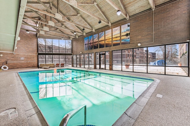 view of swimming pool featuring a patio