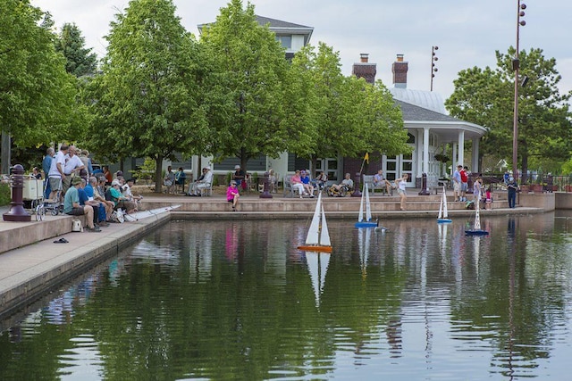 view of property's community with a water view