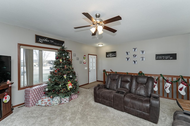 2155 Maple Leaf Ln NE, Owatonna, MN 55060 - living room with carpet flooring and a ceiling fan